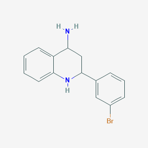 molecular formula C15H15BrN2 B13096131 2-(3-Bromophenyl)-1,2,3,4-tetrahydroquinolin-4-amine 