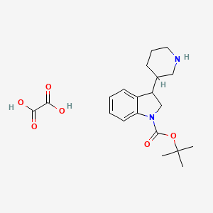 molecular formula C20H28N2O6 B13096151 tert-Butyl 3-(piperidin-3-yl)indoline-1-carboxylate oxalate 