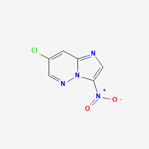 molecular formula C6H3ClN4O2 B13096233 7-Chloro-3-nitroimidazo[1,2-b]pyridazine 