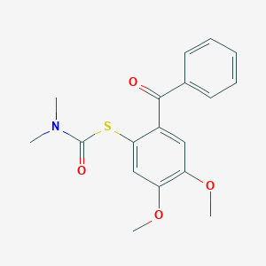 molecular formula C18H19NO4S B13096316 S-(2-Benzoyl-4,5-dimethoxyphenyl) dimethylcarbamothioate 