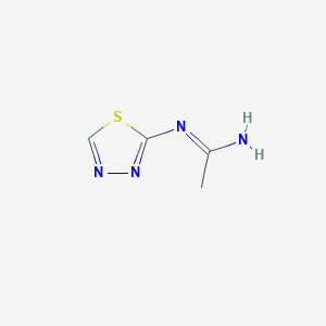 molecular formula C4H6N4S B13096410 N-(1,3,4-thiadiazol-2-yl)acetimidamide 