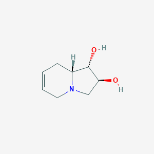 molecular formula C8H13NO2 B13096498 (1S,2S,8aR)-1,2,3,5,8,8a-hexahydroindolizine-1,2-diol 