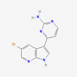 molecular formula C11H8BrN5 B13096528 4-(5-Bromo-1H-pyrrolo[2,3-B]pyridin-3-YL)pyrimidin-2-amine 