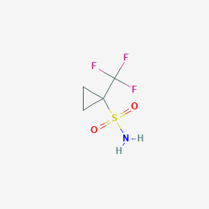 molecular formula C4H6F3NO2S B13096593 1-(Trifluoromethyl)cyclopropane-1-sulfonamide 
