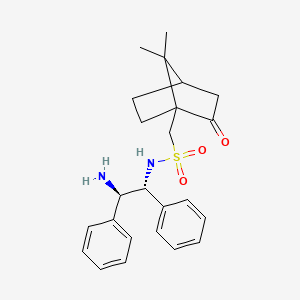molecular formula C24H30N2O3S B13096756 N-((1R,2R)-2-Amino-1,2-diphenylethyl)-1-(7,7-dimethyl-2-oxobicyclo[2.2.1]heptan-1-yl)methanesulfonamide 
