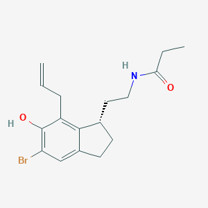 molecular formula C17H22BrNO2 B130970 (S)-N-[2-[7-Allyl-5-bromo-2,3-dihydro-6-hydroxy-1H-inden-1-YL]ethyl]propanamide CAS No. 196597-86-1