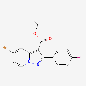 molecular formula C16H12BrFN2O2 B13097007 Ethyl 5-bromo-2-(4-fluorophenyl)pyrazolo[1,5-A]pyridine-3-carboxylate 