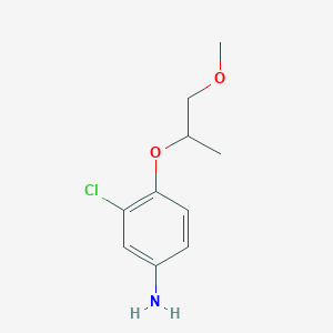 molecular formula C10H14ClNO2 B1309703 3-Chloro-4-(2-methoxy-1-methyl-ethoxy)-phenylamine CAS No. 879047-74-2