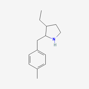 molecular formula C14H21N B13097036 3-Ethyl-2-(4-methylbenzyl)pyrrolidine 