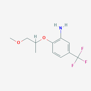 molecular formula C11H14F3NO2 B1309704 2-(2-Methoxy-1-methyl-ethoxy)-5-trifluoromethyl-phenylamine CAS No. 879047-92-4