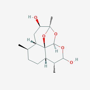 molecular formula C₁₅H₂₄O₅ B130971 (1R,2R,4S,5R,8S,9R,12R,13R)-1,5,9-Trimethyl-11,14,15-trioxatetracyclo[10.2.1.04,13.08,13]pentadecane-2,10-diol CAS No. 126641-61-0