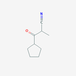 molecular formula C9H13NO B13097116 3-Cyclopentyl-2-methyl-3-oxopropanenitrile 