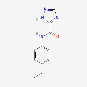 molecular formula C11H12N4O B13097126 N-(4-ethylphenyl)-1H-1,2,4-triazole-5-carboxamide 