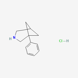 molecular formula C12H16ClN B13097136 1-Phenyl-3-azabicyclo[3.1.1]heptane hydrochloride 