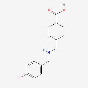 molecular formula C15H20FNO2 B1309725 4-{[(4-Fluorobenzyl)amino]-methyl}cyclohexanecarboxylic acid CAS No. 440648-01-1