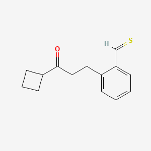 molecular formula C14H16OS B13097301 Cyclobutyl2-(2-thiomethylphenyl)ethylketone 