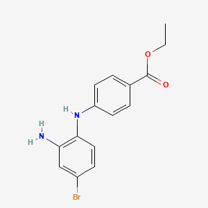 molecular formula C15H15BrN2O2 B13097330 Ethyl 4-((2-amino-4-bromophenyl)amino)benzoate 
