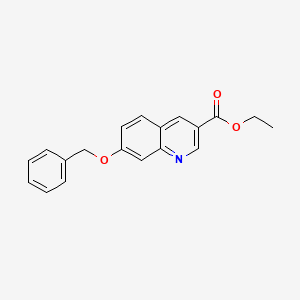 molecular formula C19H17NO3 B13097454 Ethyl 7-(benzyloxy)quinoline-3-carboxylate 