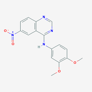 molecular formula C16H14N4O4 B13097519 N-(3,4-Dimethoxyphenyl)-6-nitroquinazolin-4-amine 