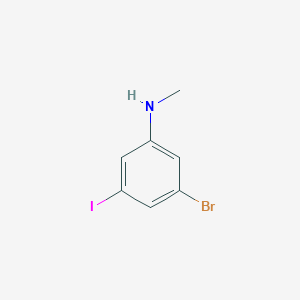molecular formula C7H7BrIN B13097558 N-methyl-3-bromo-5-iodoaniline 