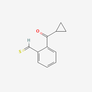 molecular formula C11H10OS B13097623 Cyclopropyl2-thiomethylphenylketone 