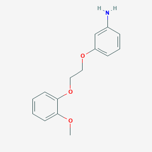molecular formula C15H17NO3 B1309771 3-[2-(2-Methoxy-phenoxy)-ethoxy]-phenylamine CAS No. 878441-44-2