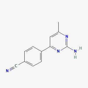 molecular formula C12H10N4 B13097746 4-(2-Amino-6-methylpyrimidin-4-YL)benzonitrile CAS No. 913322-67-5
