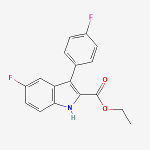 molecular formula C17H13F2NO2 B13097779 Ethyl 5-fluoro-3-(4-fluorophenyl)-1H-indole-2-carboxylate 
