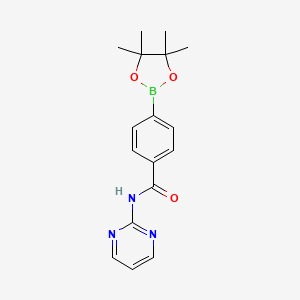 molecular formula C17H20BN3O3 B13097878 N-(pyrimidin-2-yl)-4-(4,4,5,5-tetramethyl-1,3,2-dioxaborolan-2-yl)benzamide 