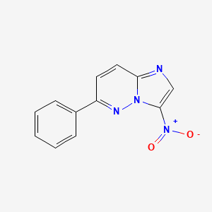 molecular formula C12H8N4O2 B13097886 3-Nitro-6-phenylimidazo[1,2-b]pyridazine 