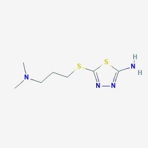 molecular formula C7H14N4S2 B1309791 5-(3-Dimethylamino-propylsulfanyl)-[1,3,4]thiadiazol-2-ylamine CAS No. 111461-32-6