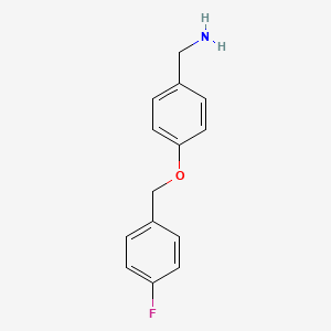 molecular formula C14H14FNO B1309792 4-(4-Fluoro-benzyloxy)-benzylamine CAS No. 849807-02-9