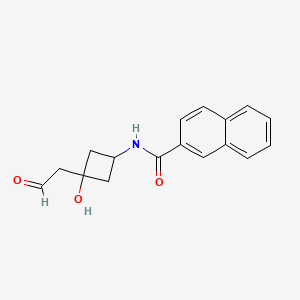 molecular formula C17H17NO3 B13098026 N-((1R,3r)-3-hydroxy-3-(2-oxoethyl)cyclobutyl)-2-naphthamide 