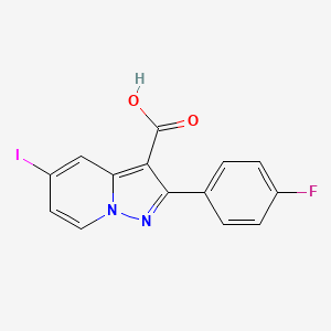 molecular formula C14H8FIN2O2 B13098154 2-(4-Fluorophenyl)-5-iodopyrazolo[1,5-A]pyridine-3-carboxylic acid 
