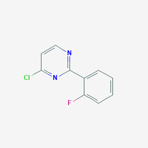 molecular formula C10H6ClFN2 B13098198 4-Chloro-2-(2-fluorophenyl)pyrimidine 