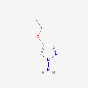 molecular formula C5H9N3O B13098214 4-ethoxy-1H-pyrazol-1-amine 