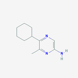 molecular formula C11H17N3 B13098231 5-Cyclohexyl-6-methylpyrazin-2-amine CAS No. 69816-54-2