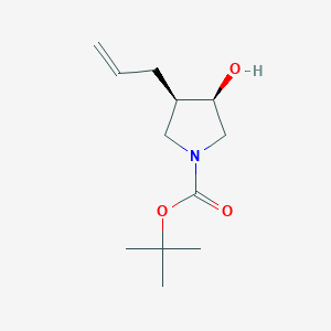 molecular formula C12H21NO3 B13098234 (3R,4R)-tert-Butyl 3-allyl-4-hydroxypyrrolidine-1-carboxylate 