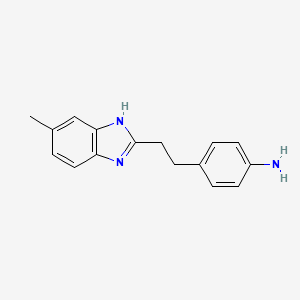 molecular formula C16H17N3 B1309824 4-[2-(5-Methyl-1H-benzoimidazol-2-yl)-ethyl]-phenylamine CAS No. 883541-99-9