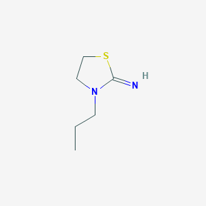 molecular formula C6H12N2S B13098334 3-Propylthiazolidin-2-imine 