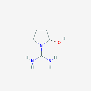 molecular formula C5H13N3O B13098346 1-(Diaminomethyl)pyrrolidin-2-ol 