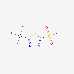 molecular formula C4H3F3N2O2S2 B1309840 2-(甲磺酰基)-5-(三氟甲基)-1,3,4-噻二唑 CAS No. 27603-25-4