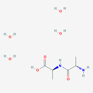 molecular formula C6H20N2O7 B13098444 L-Alanyl-L-alaninetetrahydrate 