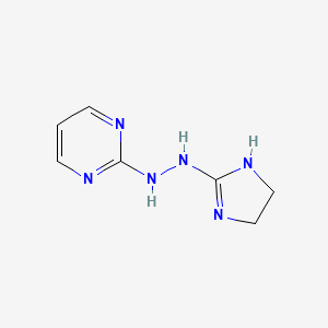 molecular formula C7H10N6 B13098495 2-(2-(4,5-Dihydro-1H-imidazol-2-yl)hydrazinyl)pyrimidine 