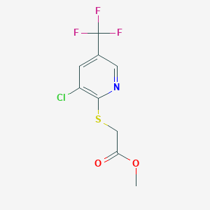 molecular formula C9H7ClF3NO2S B1309852 甲基（3-氯-5-(三氟甲基)吡啶-2-基硫烷基）乙酸酯 CAS No. 1024368-23-7