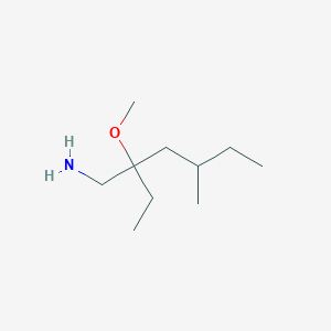 molecular formula C10H23NO B13098578 2-Ethyl-2-methoxy-4-methyl-hexylamine 
