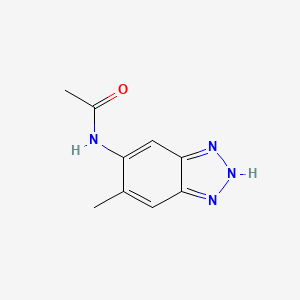 molecular formula C9H10N4O B13098607 N-(6-Methyl-1H-benzo[d][1,2,3]triazol-5-yl)acetamide 