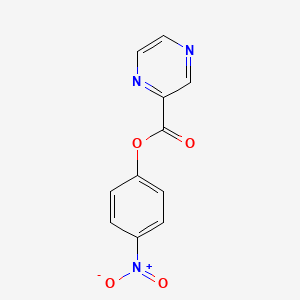 molecular formula C11H7N3O4 B13098631 Pyrazinecarboxylic acid, p-nitrophenyl ester CAS No. 20088-23-7