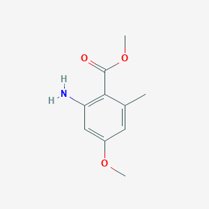 molecular formula C10H13NO3 B13098655 Methyl 2-amino-4-methoxy-6-methylbenzoate 
