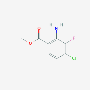 molecular formula C8H7ClFNO2 B13098658 Methyl 2-amino-4-chloro-3-fluorobenzoate 